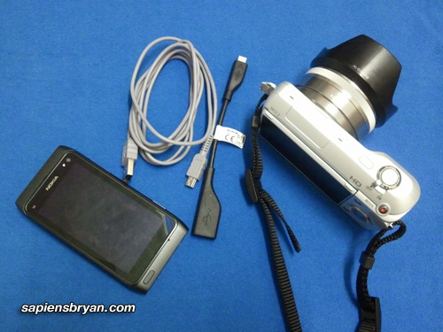 Підключення Nokia N8 до фотокамери Sony DSLR NEX3 за допомогою USB On-The-Go