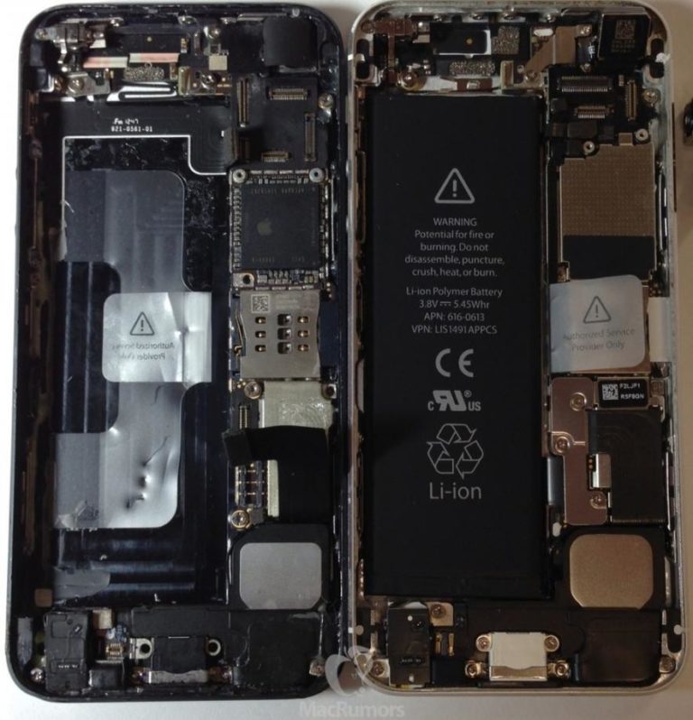 Снимок комплектующих iPhone 5S
