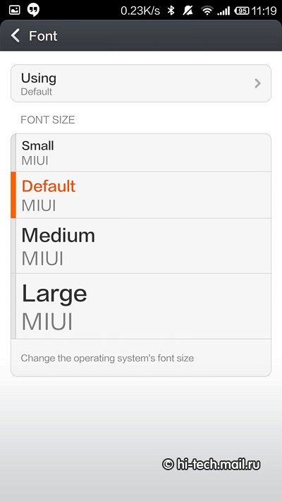 Xiaomi Mi4 интерфейс