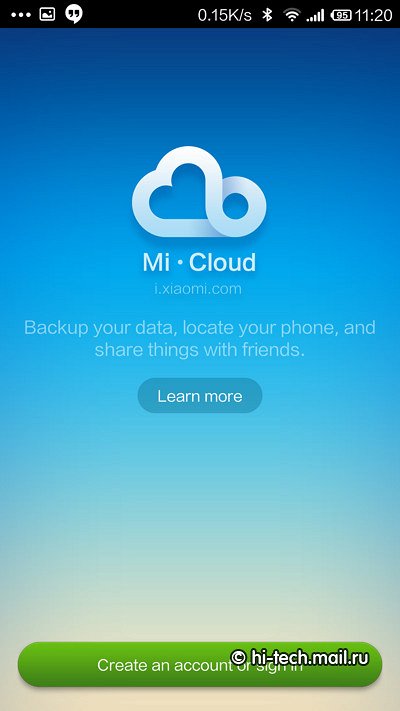 Xiaomi Mi4 облако